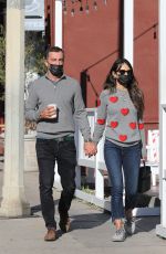 JORDANA BREWSTER and Andrew at Blue Bottle Coffee in Brentwood 12/22/2020