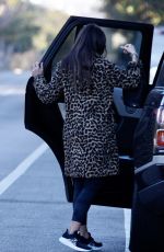 JORDANA BREWSTER in Animal Print Coat out in Brentwood 12/18/2020