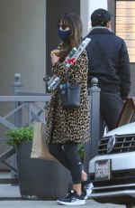 JORDANA BREWSTER in Animal Print Coat out in Brentwood 12/18/2020