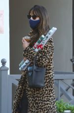 JORDANA BREWSTER in Animal Print Coat out in Brentwood 12/18/2020