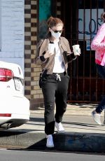 KATE MARA at Blue Bottle Cafe in Los Feliz 12/26/2020