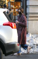 KATIE HOLMES Out for Christmas Shopping in New York 12/21/2020