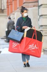 KATIE HOLMES Out for Christmas Shopping in New York 12/22/2020