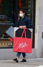 KATIE HOLMES Out for Christmas Shopping in New York 12/22/2020