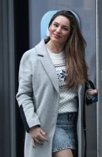 KELLY BROOK in a Denim Skirt Arrives at Heart Radio in London 11/30/2020