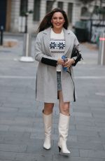 KELLY BROOK in a Denim Skirt Arrives at Heart Radio in London 11/30/2020