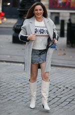 KELLY BROOK in a Denim Skirt Arrives at Heart Radio in London 11/30/2020