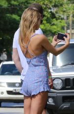 KIMBERLEY GARNER Drinking Fresh Coconut Water in Holetown 12/19/2020