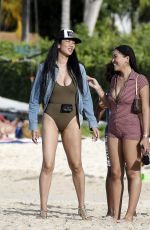 KIMORA and MING LEE SIMMONS at a Beach in St Barths 12/24/2020