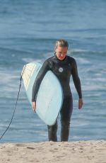 LARA BINGLE in Wetsuit Surfing in Malibu 12/03/2020