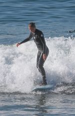 LARA BINGLE in Wetsuit Surfing in Malibu 12/03/2020