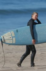 LARA BINGLE in Wetsuit Surfing in Malibu 12/03/2020