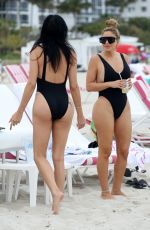 LARSA PIPPEN and MICHELLE POOCH in Swimsuits at a Beach in Miami 12/06/2020