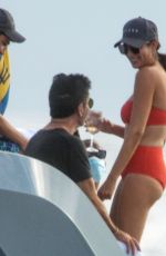 LAUREN SILVERMAN in a Red Bikini at a Yacht in Barbados 11/26/2020