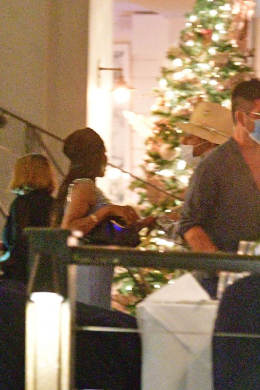 LAUREN SILVERMAN, SINITTA and Simon Cowell Out for Dinner in Barbados 12/27/2020