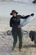 LEIGHTON MEESTER in Wetsuit at Surfing Session in Malibu 12/08/2020
