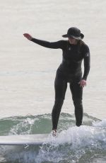 LEIGHTON MEESTER in Wetsuit at Surfing Session in Malibu 12/08/2020
