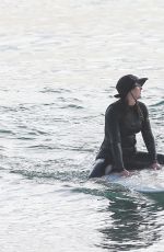 LEIGHTON MEESTER in Wetsuit at Surfing Session in Malibu 12/08/2020