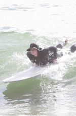 LEIGHTON MEESTER in Wetsuit at Surfing Session in Malibu 12/08/2020