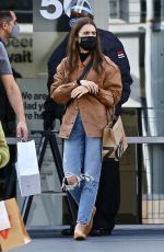 LILY COLLINS in Ripped Denim Out Shopping in West Hollywood 12/11/2020