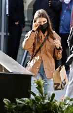 LILY COLLINS in Ripped Denim Out Shopping in West Hollywood 12/11/2020