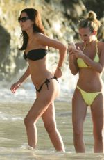 LUCY and TIFFANY WATSON in Bikinis on the Beach in Barbados 12/29/2020