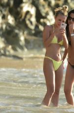 LUCY and TIFFANY WATSON in Bikinis on the Beach in Barbados 12/29/2020