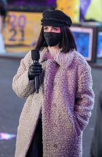 LUCY HALE on the Set of Dick Clark