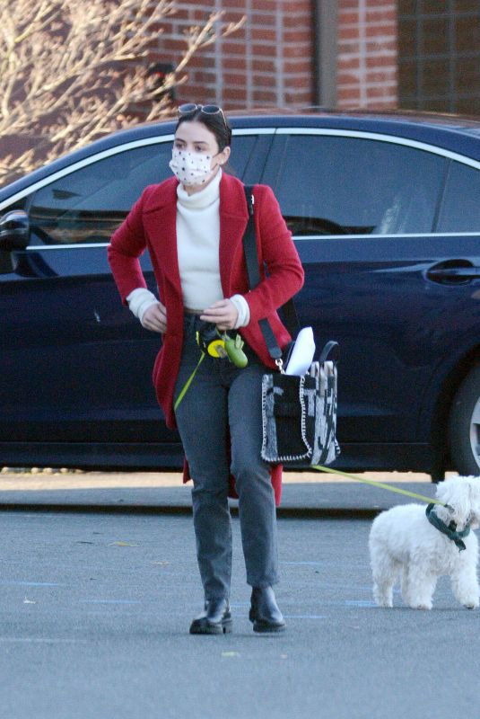 LUCY HALE Out with Her Dog in New York 12/06/2020