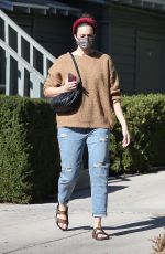 MANDY MOORE in Ripped Denim Out in Los Angeles 12/02/2020