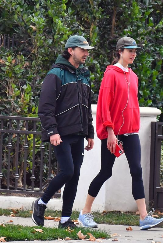 MARGARET QUALLEY and Shia LaBeouf Out Jogging in Pasadena 12/29/2020