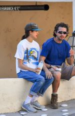 MARGARET QUALLEY and Shia LaBeouf Picking up Lunch at Stamp Foods in Los Feliz 12/26/2020