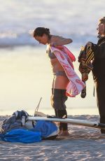 MICHELLE RODRIGUEZ in Bikini Surfing in Malibu 12/03/2020