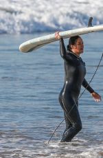 MICHELLE RODRIGUEZ in Bikini Surfing in Malibu 12/03/2020