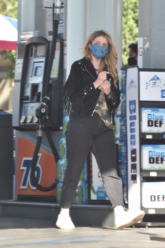 MISCHA BARTON at a Gas Station in Los Angeles 12/10/2020