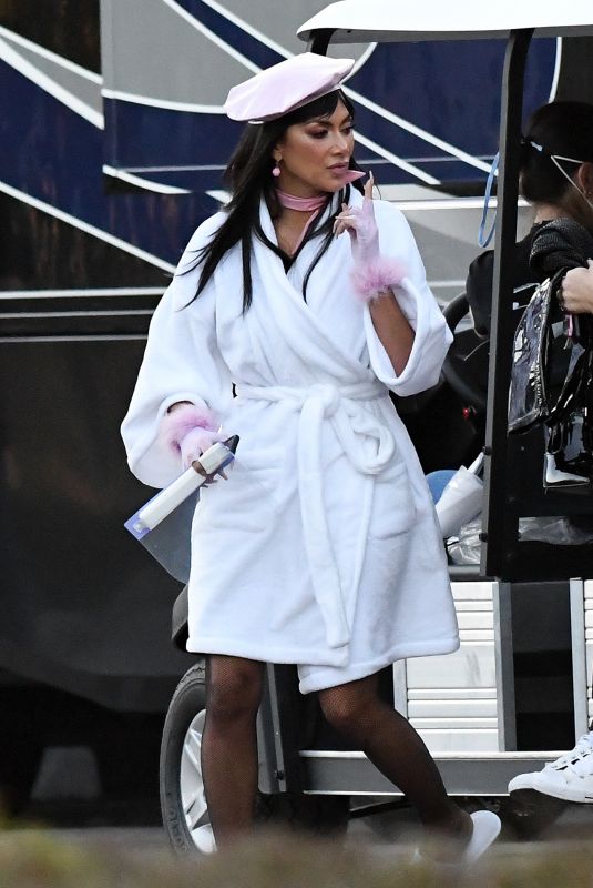 NICOLE SCHERZINGER on the Set of a Music Video in Miami 12/21/2020