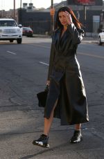 NICOLE WILLIAMS in a Long Leather Coat Out in Los Angeles 12/21/2020