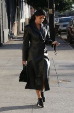 NICOLE WILLIAMS in a Long Leather Coat Out in Los Angeles 12/21/2020