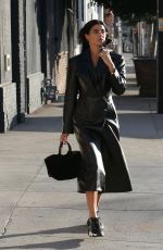 NICOLE WILLIAMS in a Long Leather Coat Out in Los Angeles 12/21/2020