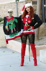 PHOEBE PRICE in a Christmas Sweater Out in Los Angeles 12/17/2020
