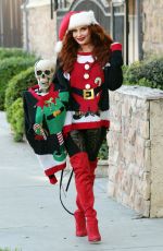 PHOEBE PRICE in a Christmas Sweater Out in Los Angeles 12/17/2020