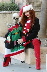 PHOEBE PRICE in a Christmas Sweater Out in Los Angeles 12/17/2020