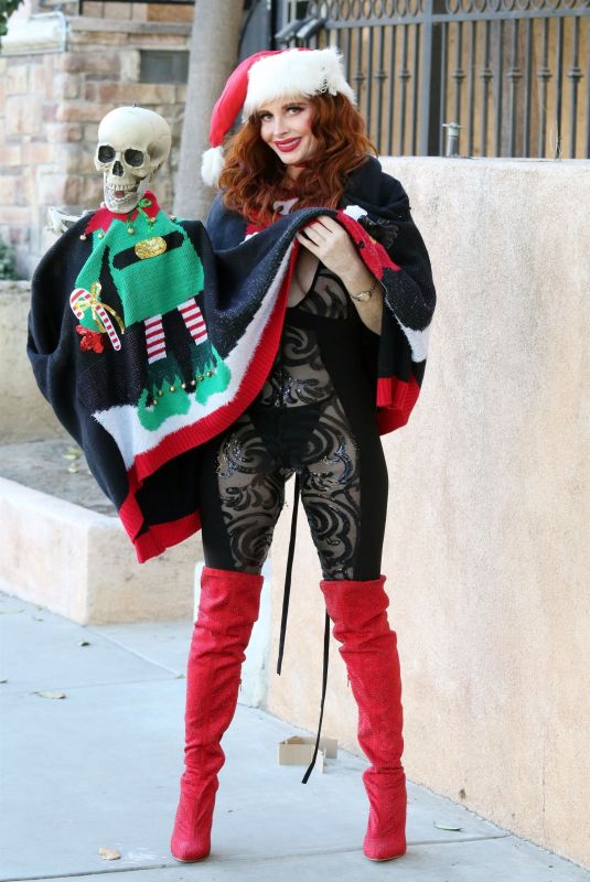 PHOEBE PRICE in a Christmas Sweater Out in Los Angeles 12/17/2020