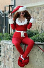PHOEBE PRICE in a Santa Outfit Out in Los Angeles 12/09/2020