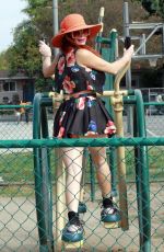 PHOEBE PRICE Out at a Park in Los Angeles 12/11/2020