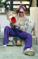 PHOEBE PRICE Out with Her Dog Henry in Los Angeles 12/01/2020