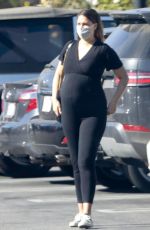 Pregnant APRIL LOVE GEARY in a Black Jumpsuit Out in Malibu 12/07/2020