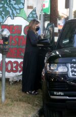 Pregnant ASHLEY TISDALE Shopping at a Christmas Tree Farm in Toluca Lake 12/01/2020