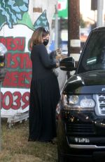 Pregnant ASHLEY TISDALE Shopping at a Christmas Tree Farm in Toluca Lake 12/01/2020