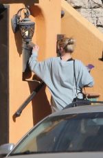 Pregnant EMMA ROBERTS Arriving at Her Home in Los Feliz 12/19/2020